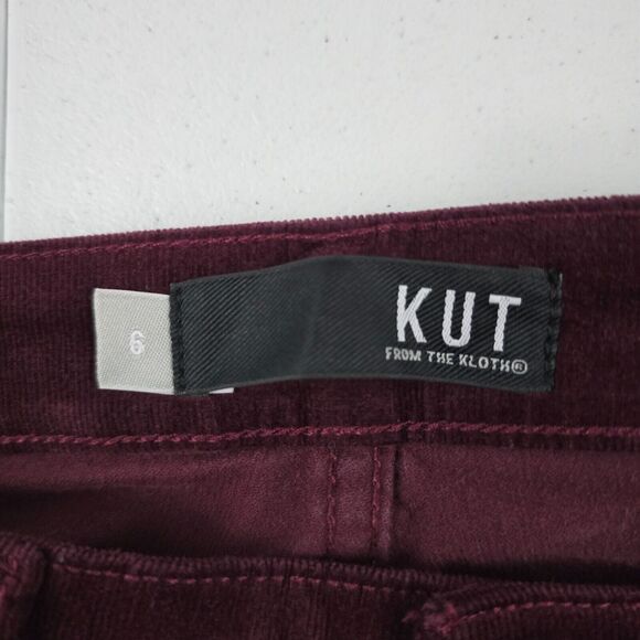 Kut from the kloth Mia toothpick skinny jeans pants corduroy red 6 womens 4677 - Picture 11 of 13